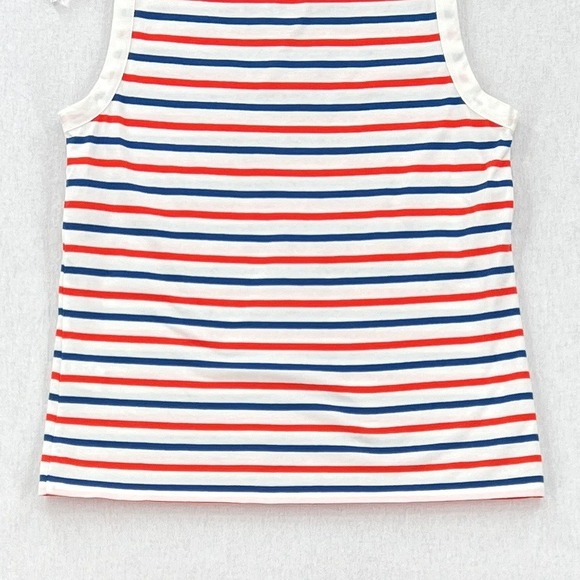 KULE The Tank Top Womens XS White Blue Red Sleeveless Stripe Crew neck Tee - Picture 9 of 13